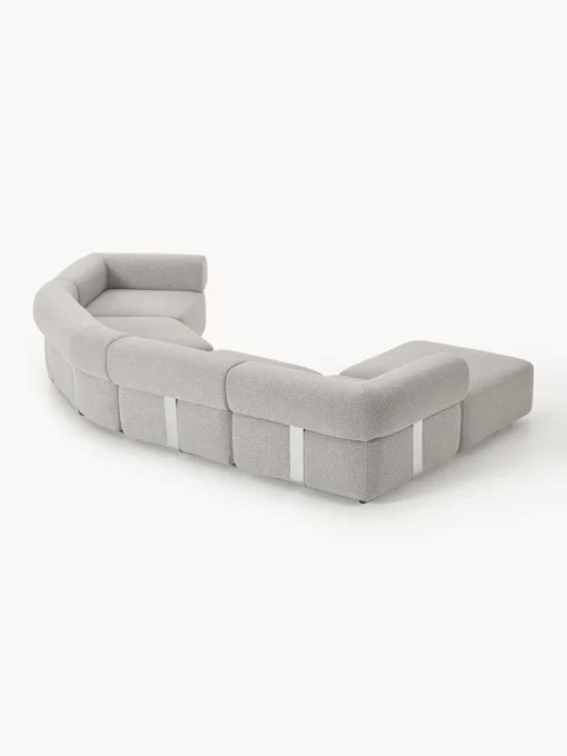 Westwing Collection Sofá modular grande en tejido bouclé con reposapiés Anton (izquierda/derecha)