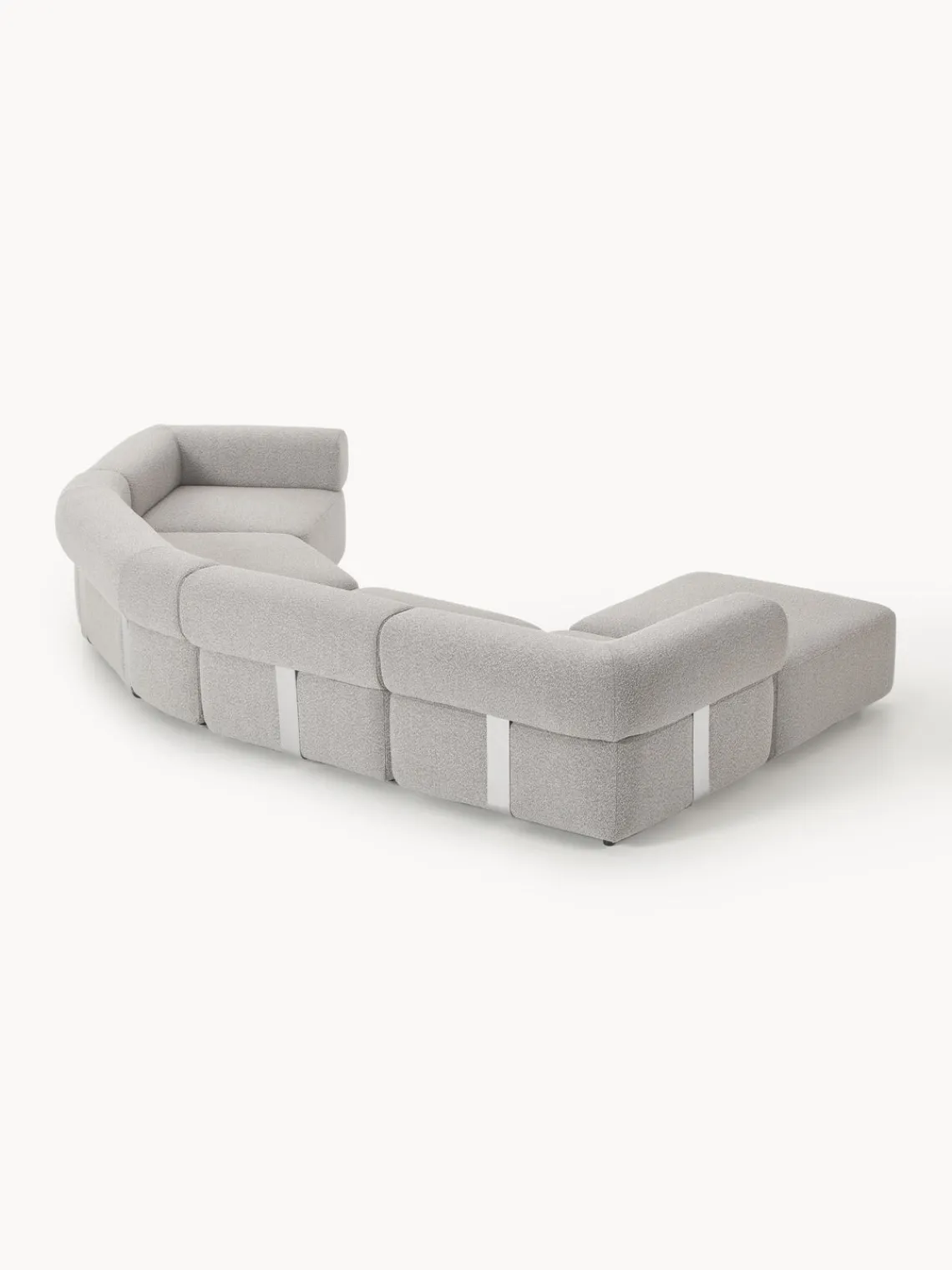 Westwing Collection Sofá modular grande en tejido bouclé con reposapiés Anton (izquierda/derecha)