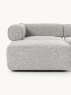 Westwing Collection Sofá modular grande en tejido bouclé con reposapiés Anton (izquierda/derecha)