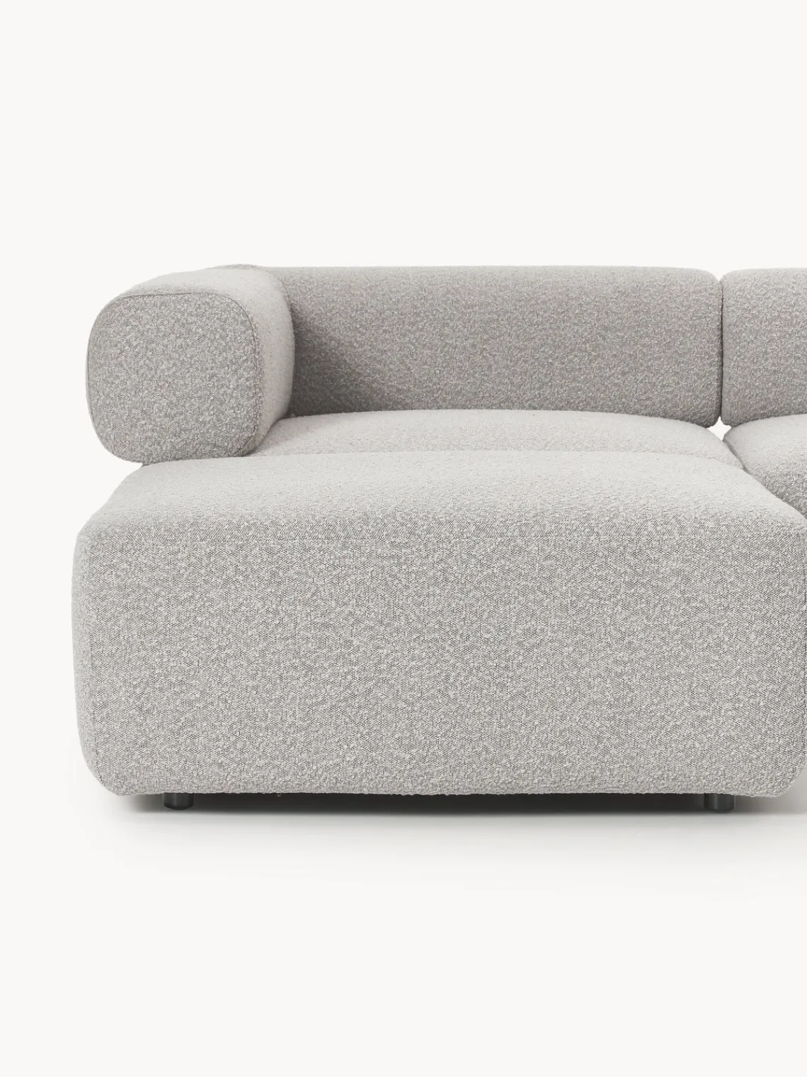 Westwing Collection Sofá modular grande en tejido bouclé con reposapiés Anton (izquierda/derecha)
