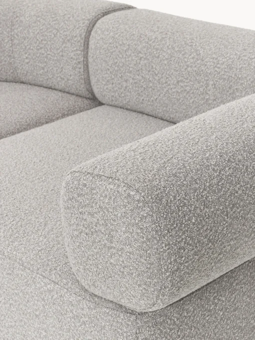 Westwing Collection Sofá modular grande en tejido bouclé con reposapiés Anton (izquierda/derecha)