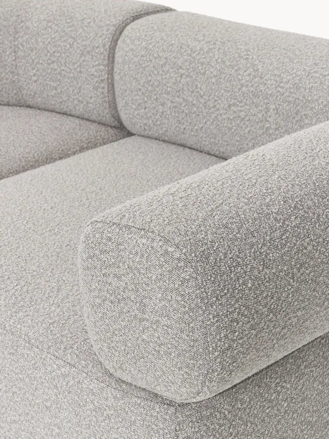 Westwing Collection Sofá modular grande en tejido bouclé con reposapiés Anton (izquierda/derecha)