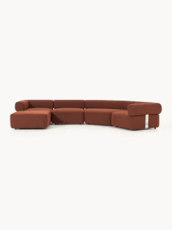 Westwing Collection Sofá modular grande en tejido bouclé con reposapiés Anton (izquierda/derecha)