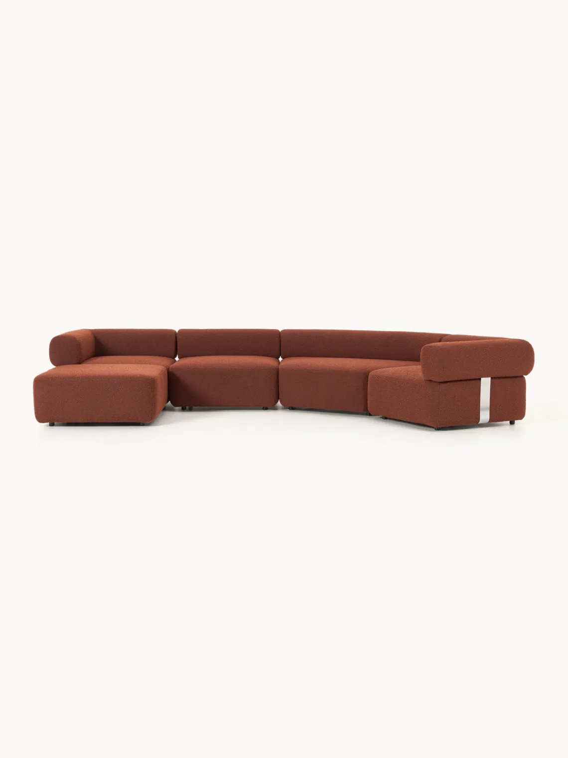 Westwing Collection Sofá modular grande en tejido bouclé con reposapiés Anton (izquierda/derecha)
