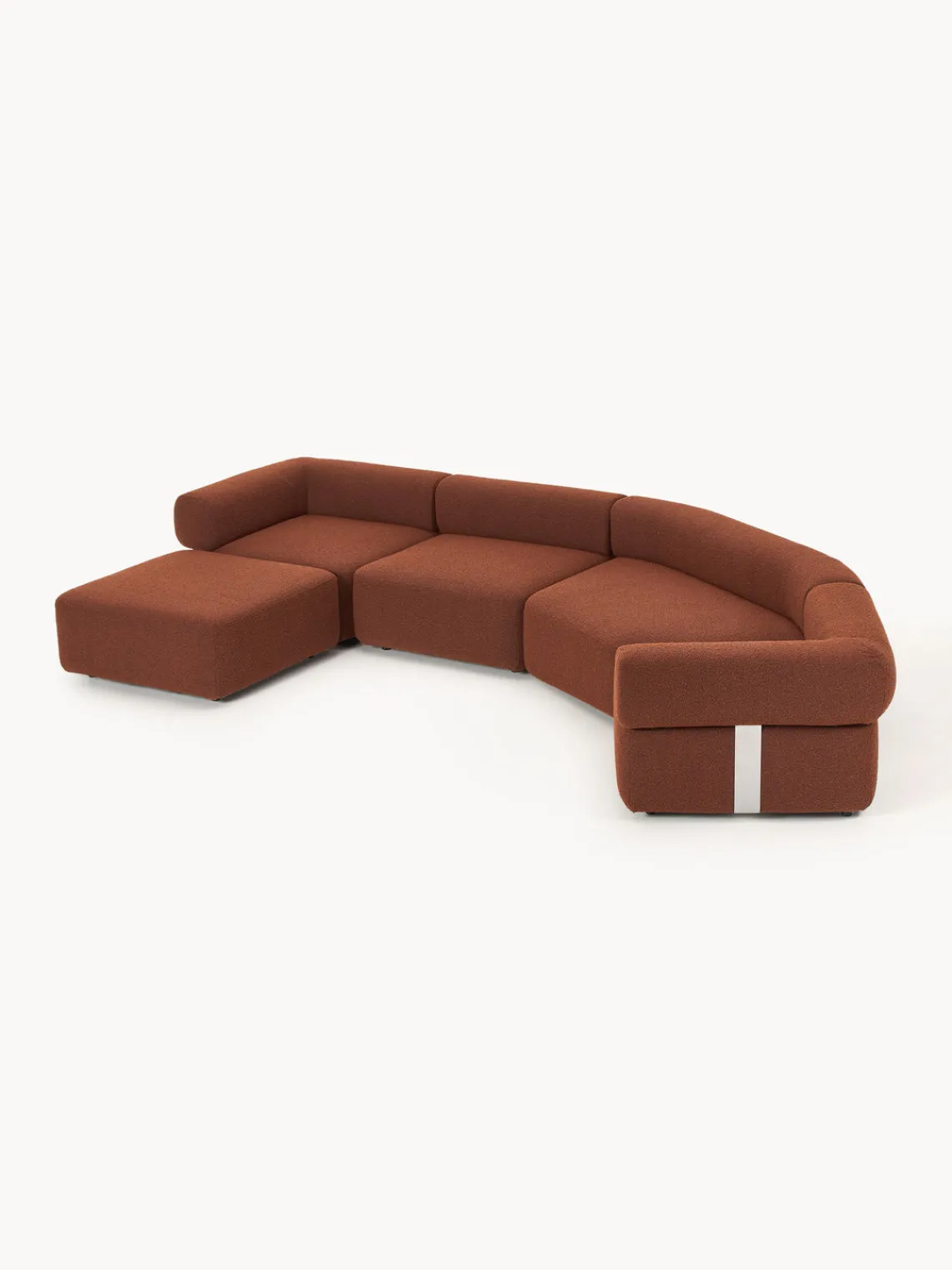 Westwing Collection Sofá modular grande en tejido bouclé con reposapiés Anton (izquierda/derecha)