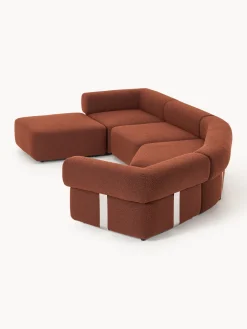 Westwing Collection Sofá modular grande en tejido bouclé con reposapiés Anton (izquierda/derecha)