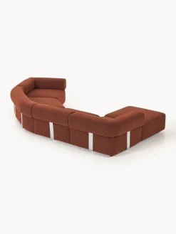 Westwing Collection Sofá modular grande en tejido bouclé con reposapiés Anton (izquierda/derecha)