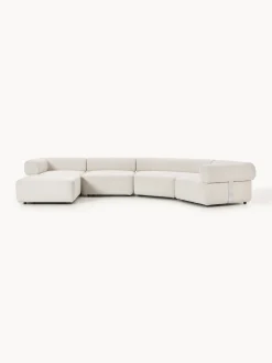 Westwing Collection Sofá modular grande en tejido bouclé con reposapiés Anton (izquierda/derecha)^ Sofás 4 Plazas