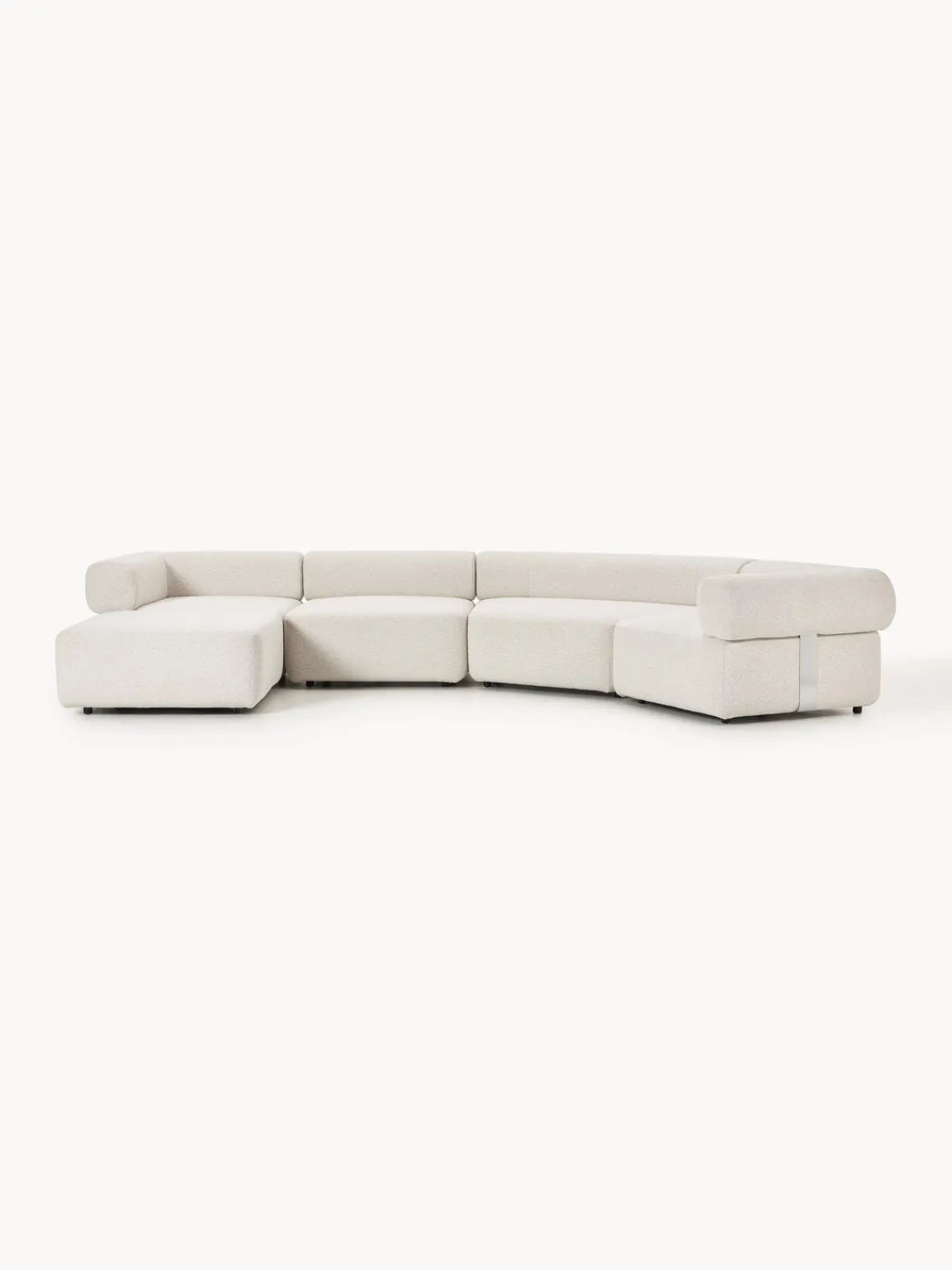 Westwing Collection Sofá modular grande en tejido bouclé con reposapiés Anton (izquierda/derecha)^ Sofás 4 Plazas