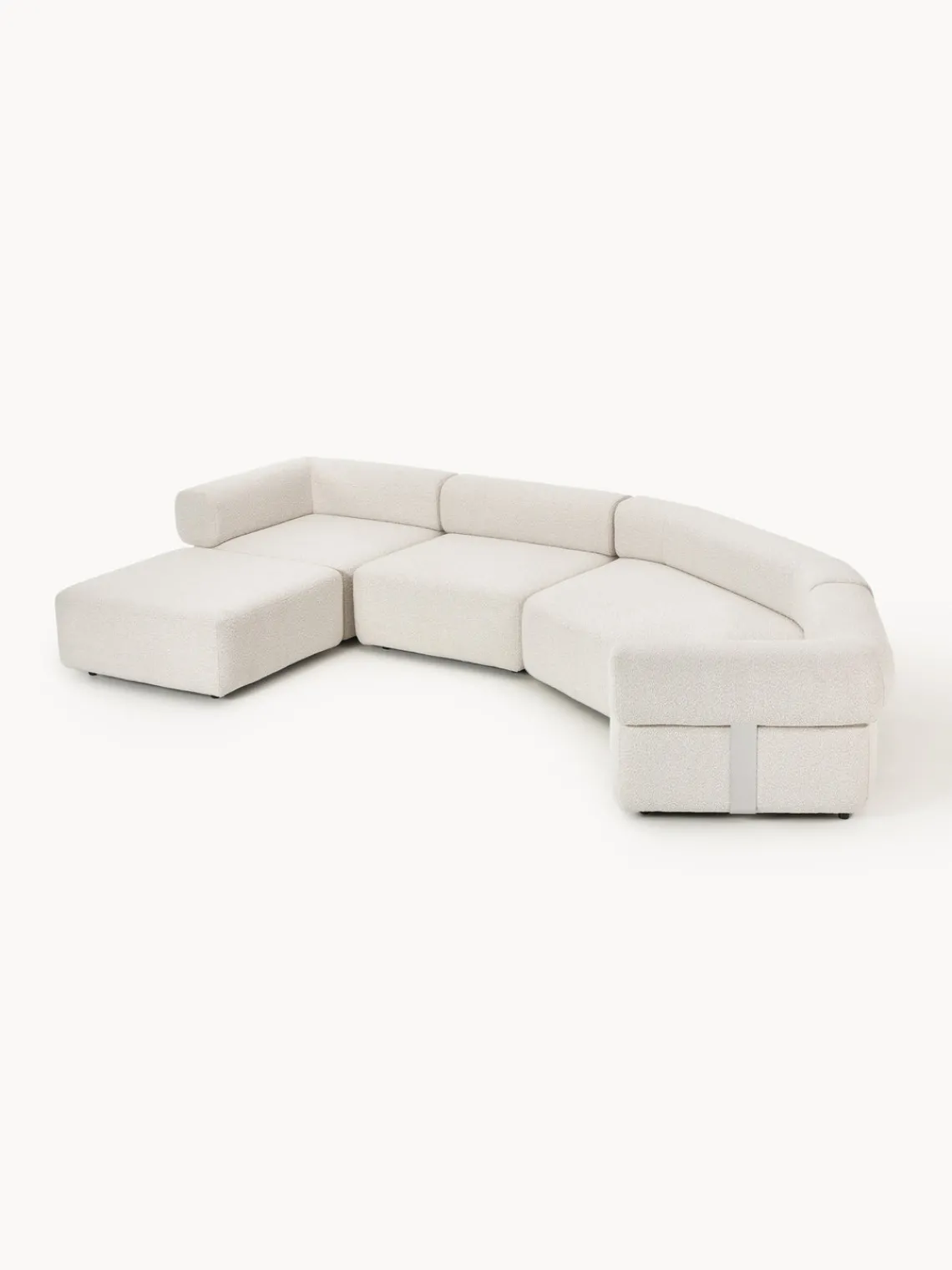 Westwing Collection Sofá modular grande en tejido bouclé con reposapiés Anton (izquierda/derecha)^ Sofás 4 Plazas