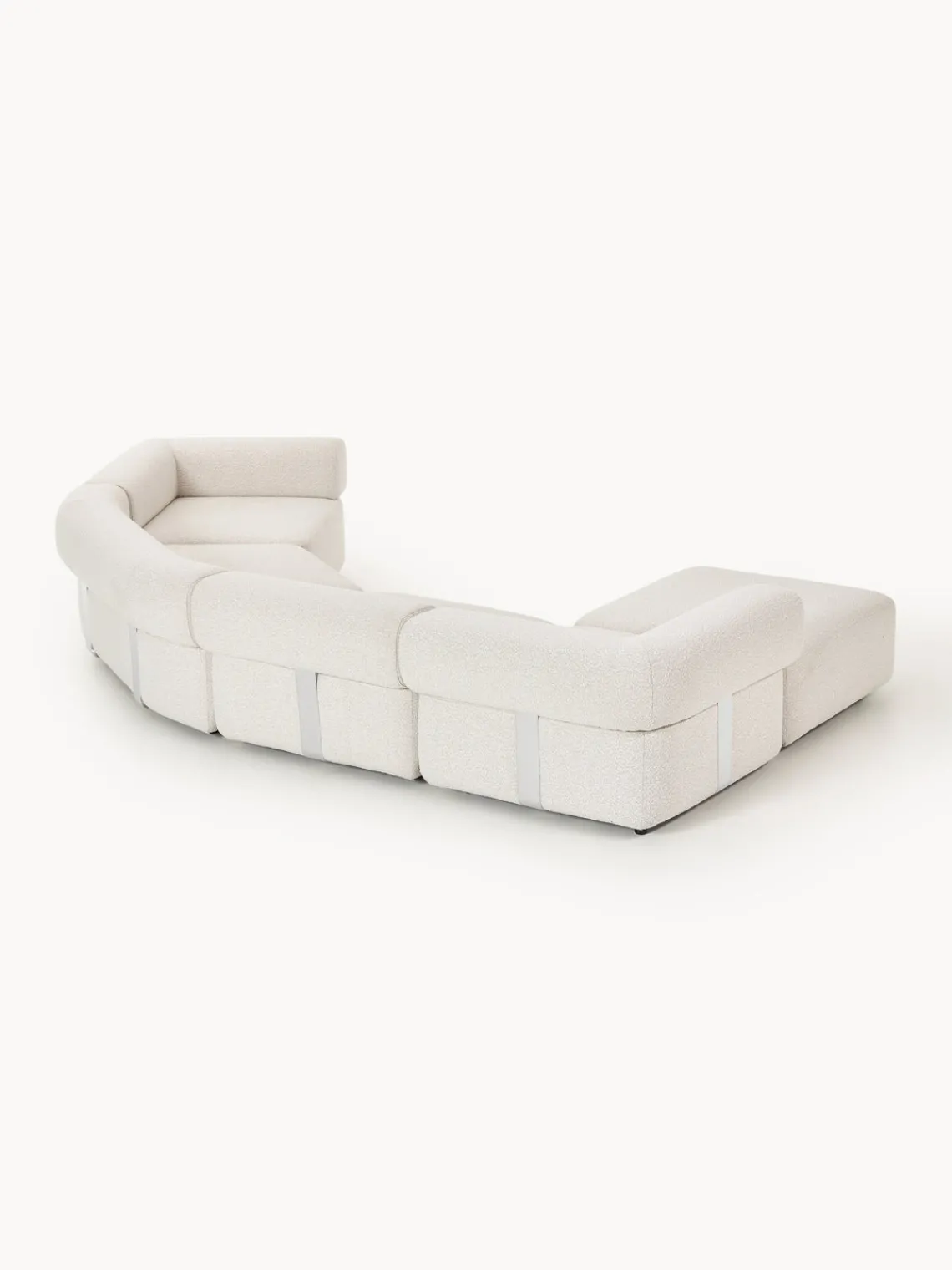 Westwing Collection Sofá modular grande en tejido bouclé con reposapiés Anton (izquierda/derecha)^ Sofás 4 Plazas