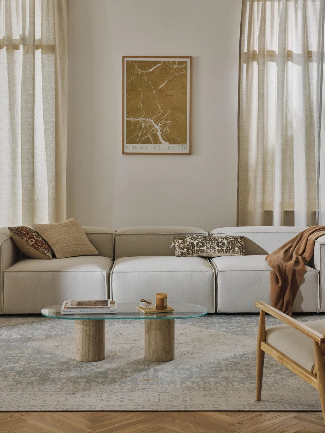 Westwing Collection Sofá modular Lennon (4 plazas)