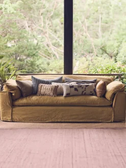 HKLIVING Sofá Nomad: 305 cm - lino, (4 plazas)^ Sofás 3 Plazas|Sofás