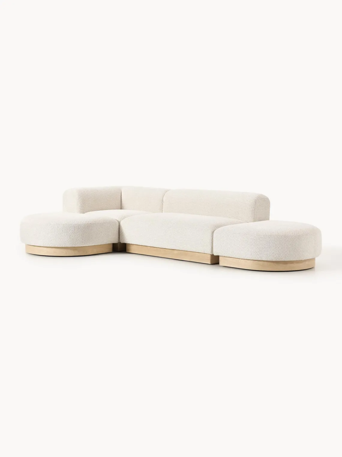 Westwing Collection Sofá rinconera de borreguillo bouclé Natalie^ Sofás Rinconeras|Sofás
