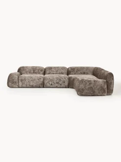 Westwing Collection Sofá rinconera de borreguillo bouclé artesanal Wolke (4 plazas)^ Sofás Rinconeras|Sofás