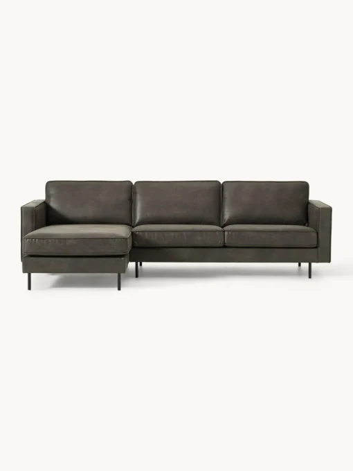 Westwing Collection Sofá rinconera de cuero reciclado Hunter