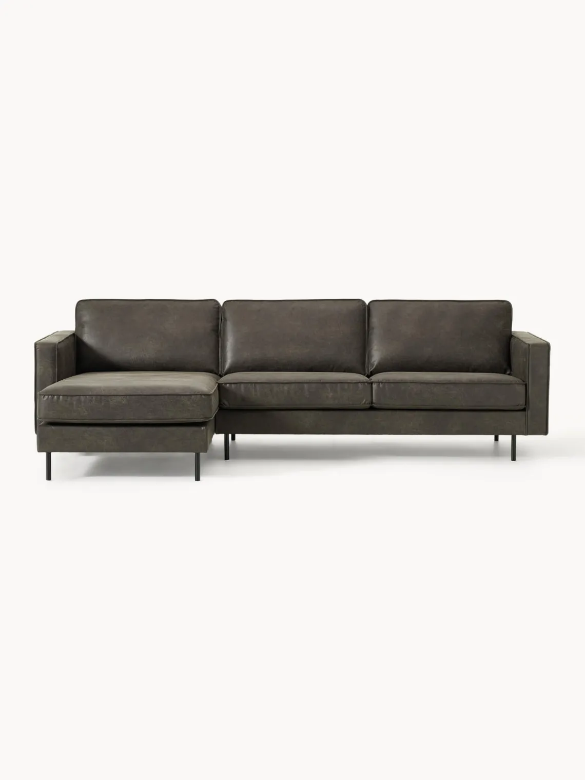 Westwing Collection Sofá rinconera de cuero reciclado Hunter