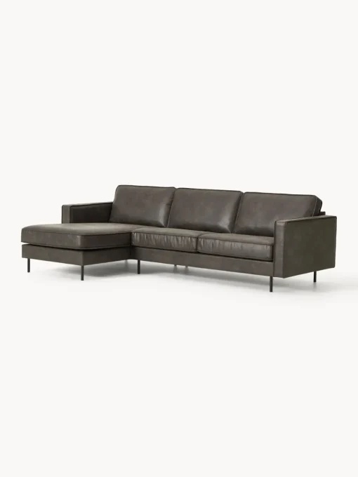 Westwing Collection Sofá rinconera de cuero reciclado Hunter