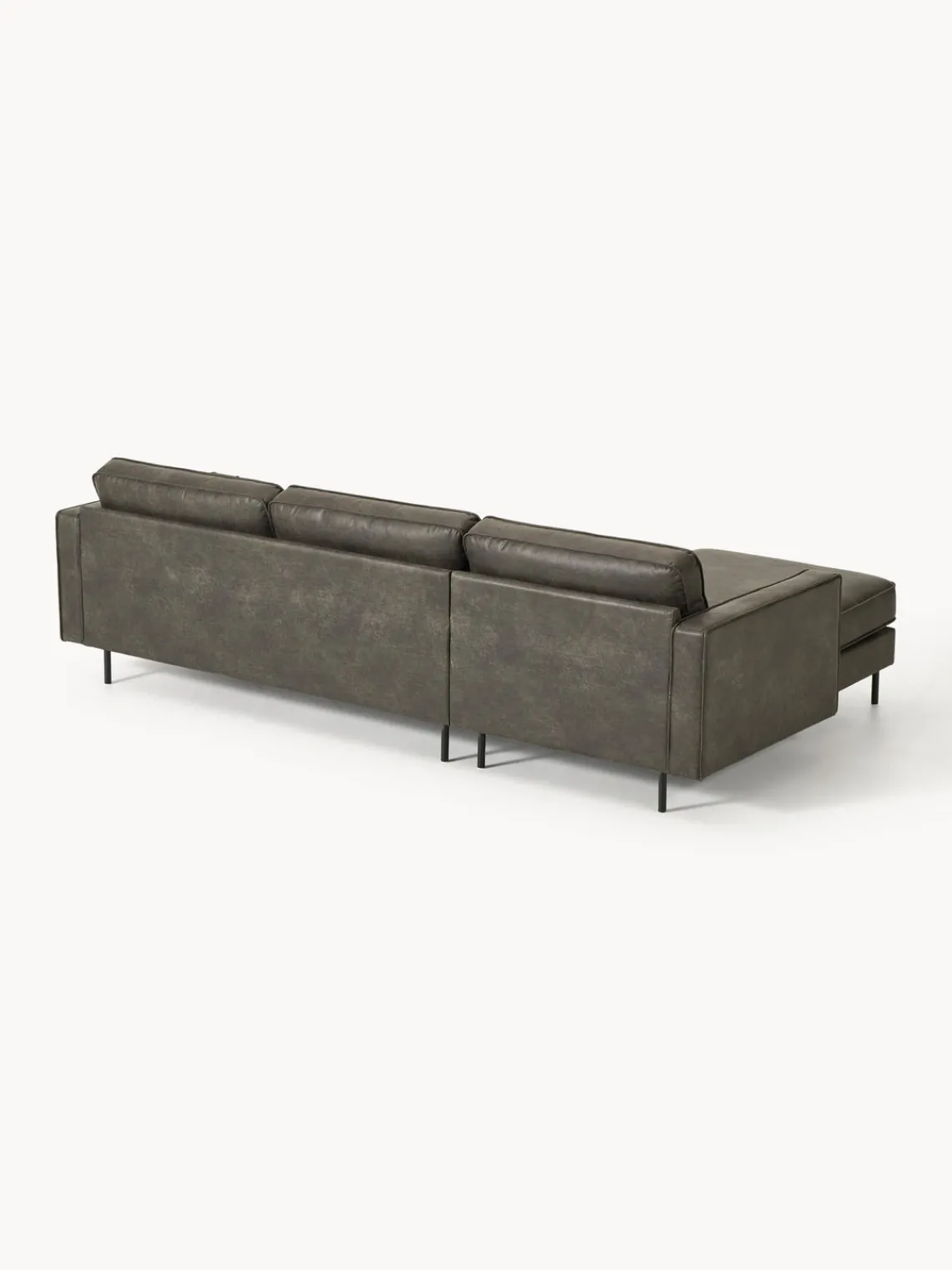 Westwing Collection Sofá rinconera de cuero reciclado Hunter