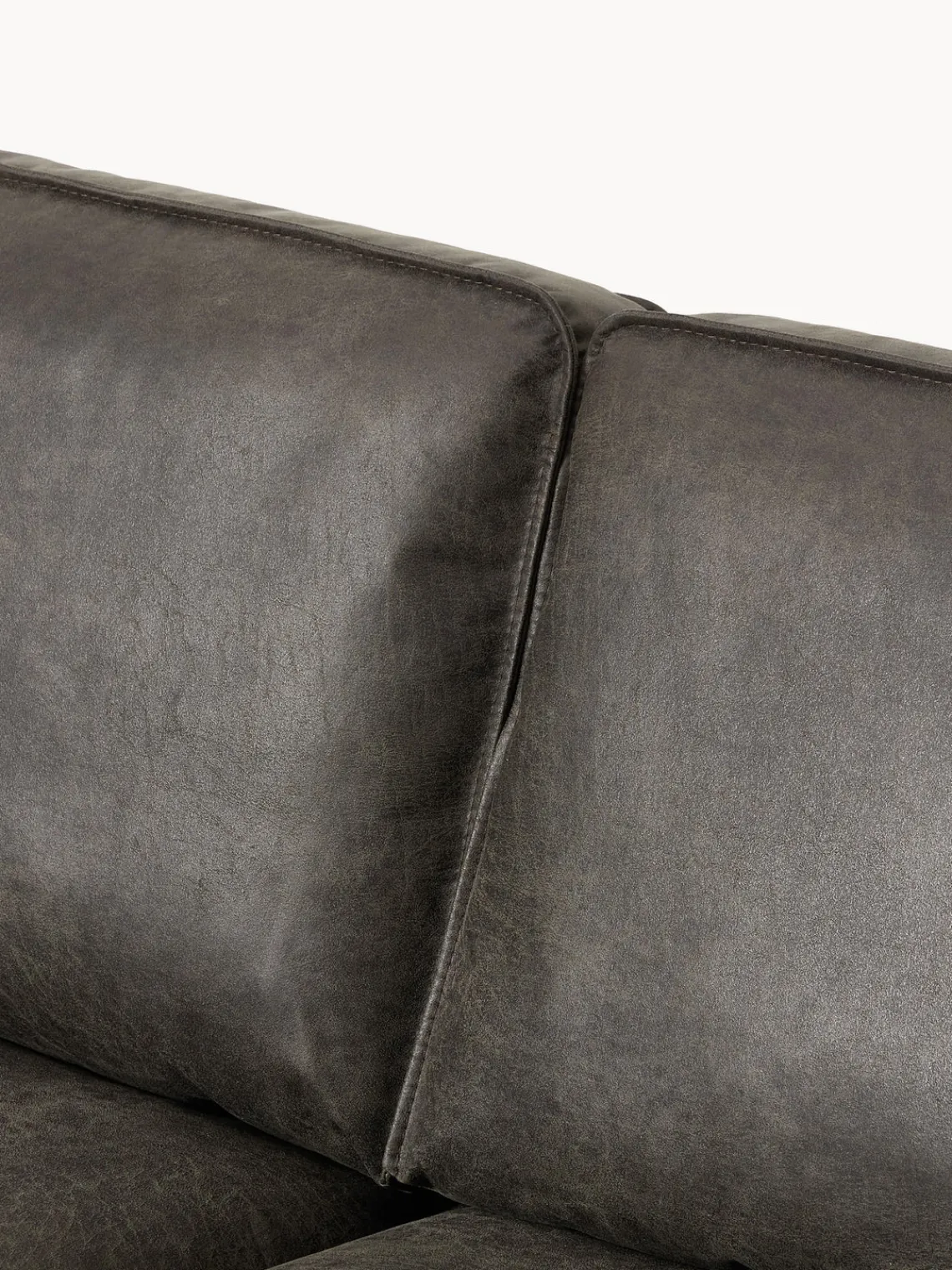 Westwing Collection Sofá rinconera de cuero reciclado Hunter