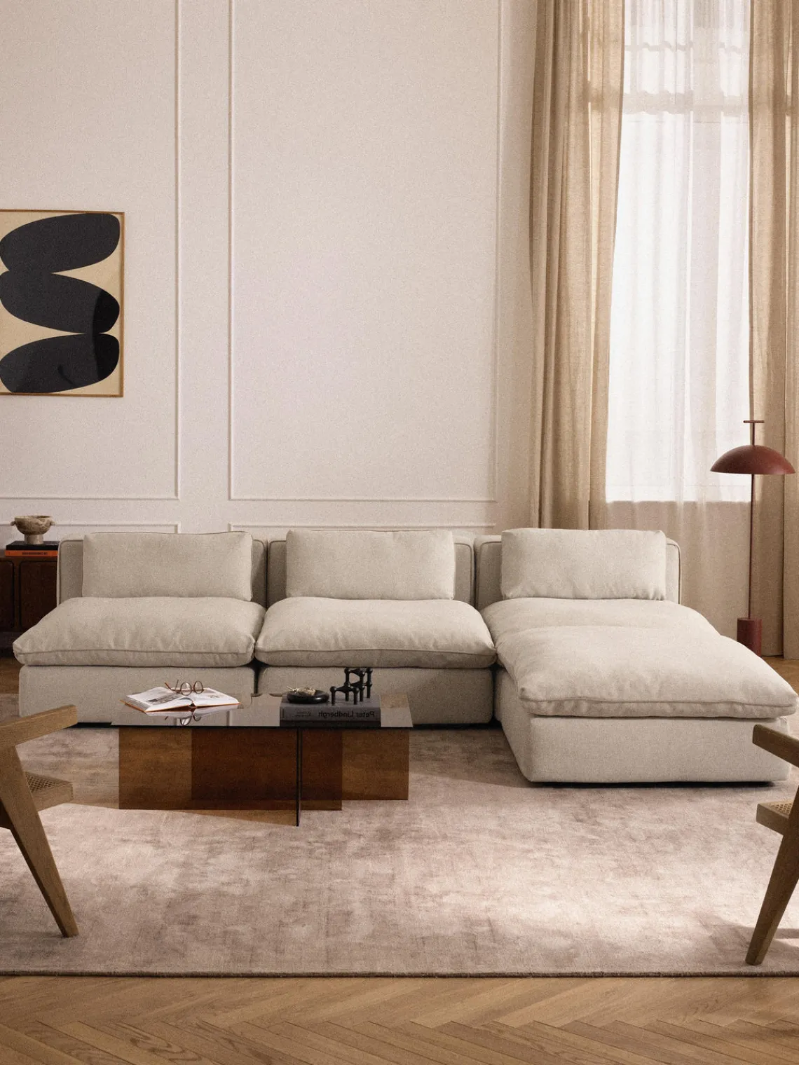 Westwing Collection Sofá rinconera grande modular con reposapiés Felix^ Sofás Rinconeras|Sofás