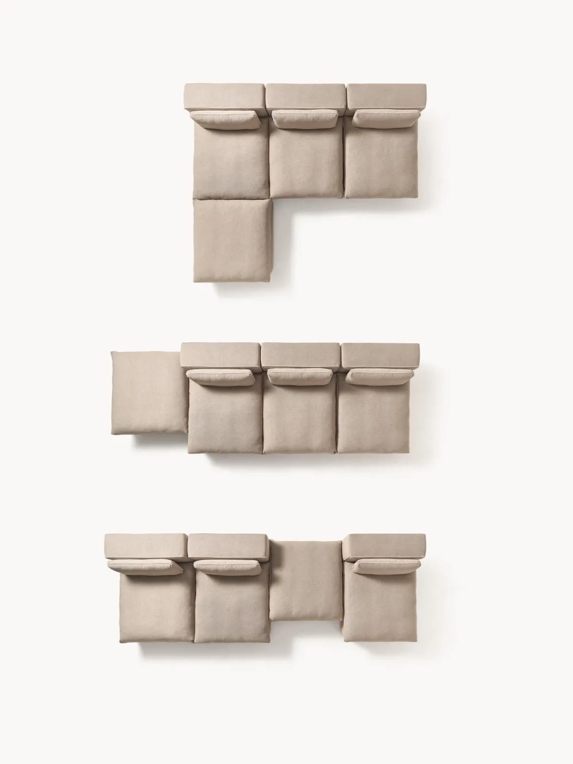 Westwing Collection Sofá rinconera grande modular con reposapiés Felix^ Sofás Rinconeras|Sofás