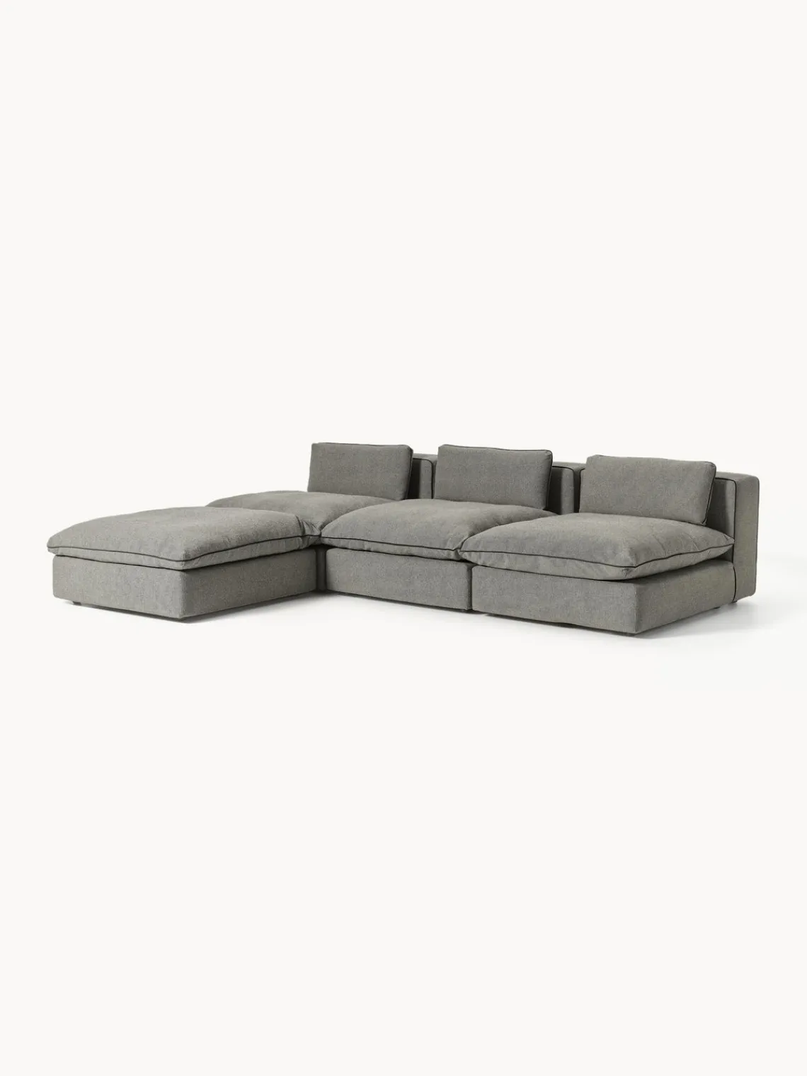 Westwing Collection Sofá rinconera grande modular con reposapiés Felix