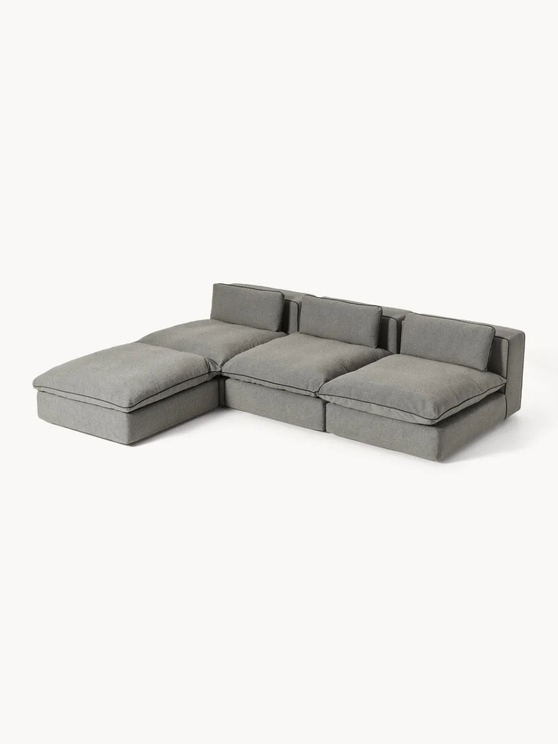 Westwing Collection Sofá rinconera grande modular con reposapiés Felix