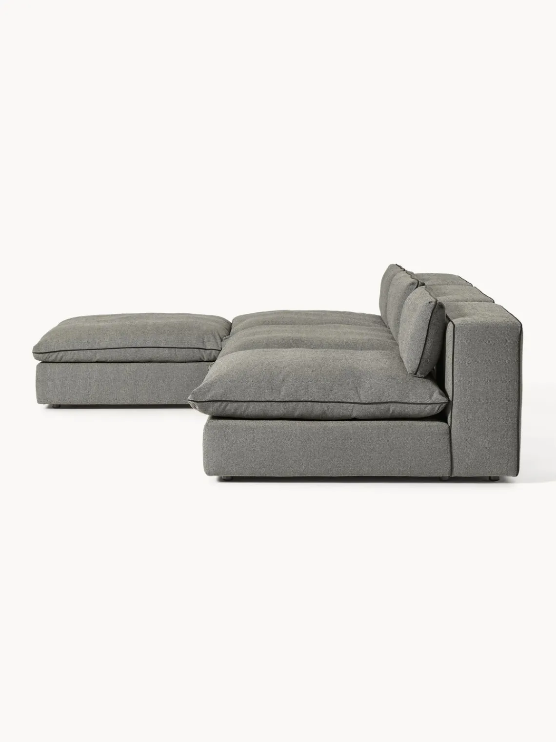 Westwing Collection Sofá rinconera grande modular con reposapiés Felix