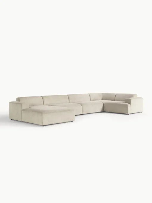 Westwing Collection Sofá rinconera longue grande de pana Melva