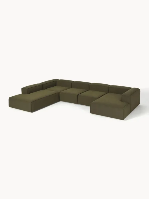 Westwing Collection Sofá rinconera longue modular en tejido bouclé Lennon