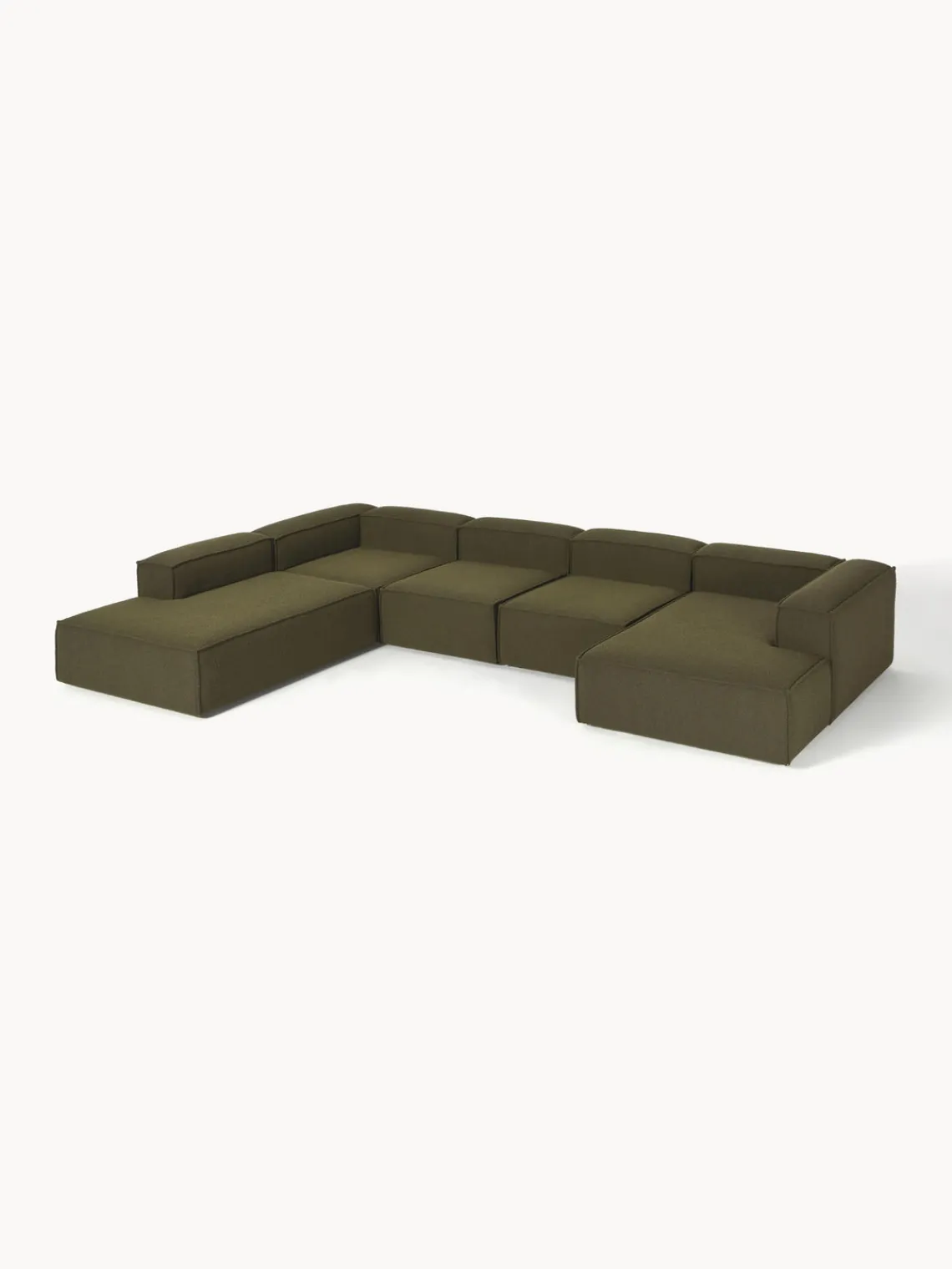 Westwing Collection Sofá rinconera longue modular en tejido bouclé Lennon