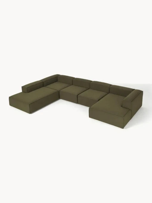 Westwing Collection Sofá rinconera longue modular en tejido bouclé Lennon