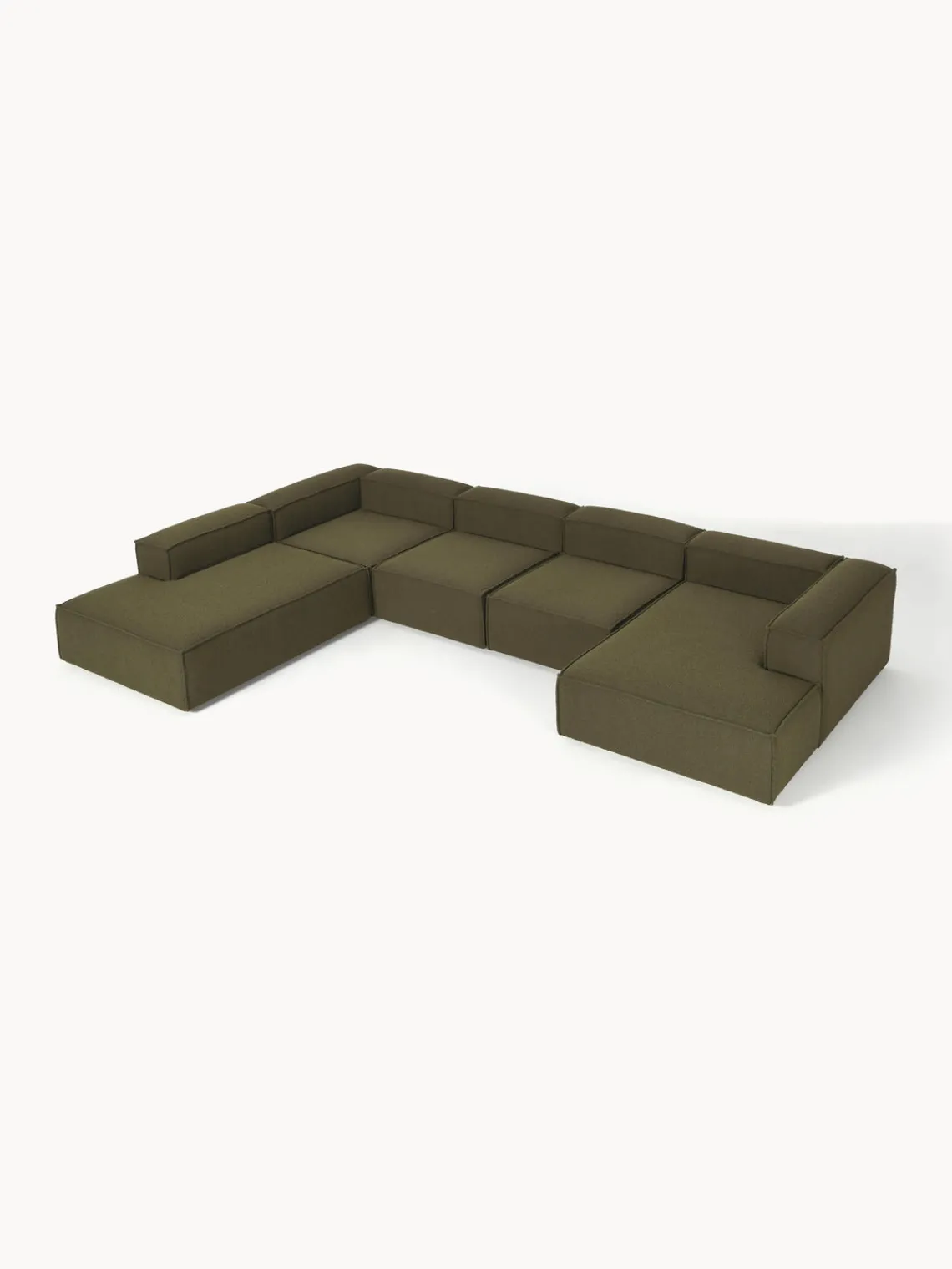 Westwing Collection Sofá rinconera longue modular en tejido bouclé Lennon