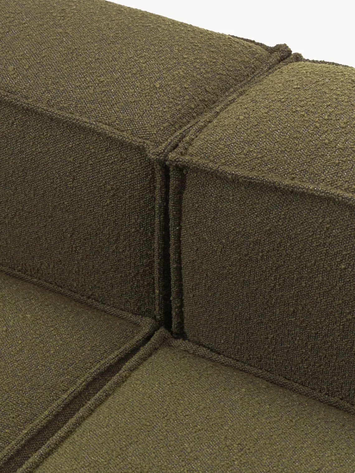 Westwing Collection Sofá rinconera longue modular en tejido bouclé Lennon
