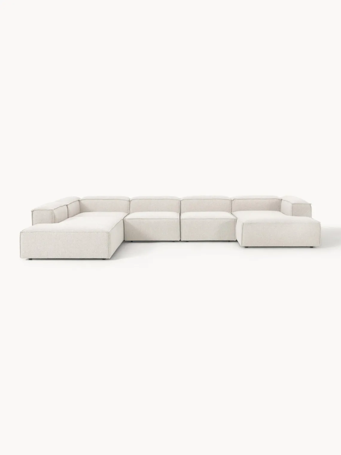 Westwing Collection Sofá rinconera longue modular en tejido bouclé Lennon^ Sofás 4 Plazas