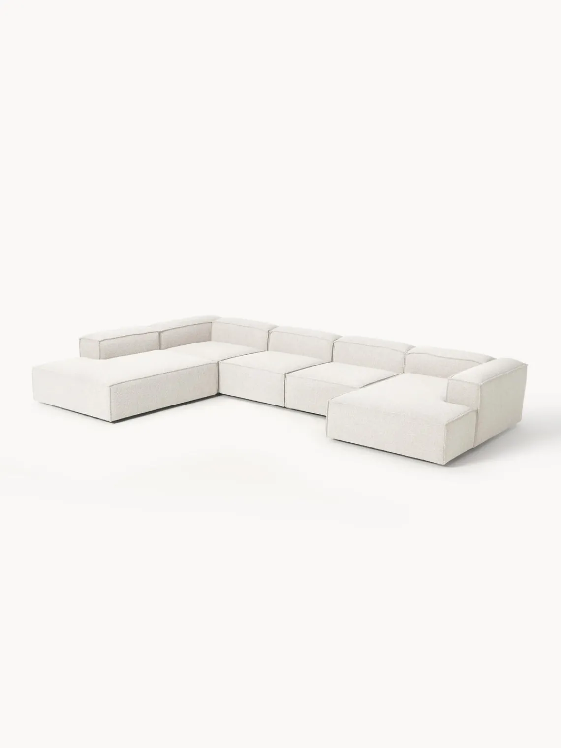 Westwing Collection Sofá rinconera longue modular en tejido bouclé Lennon^ Sofás 4 Plazas