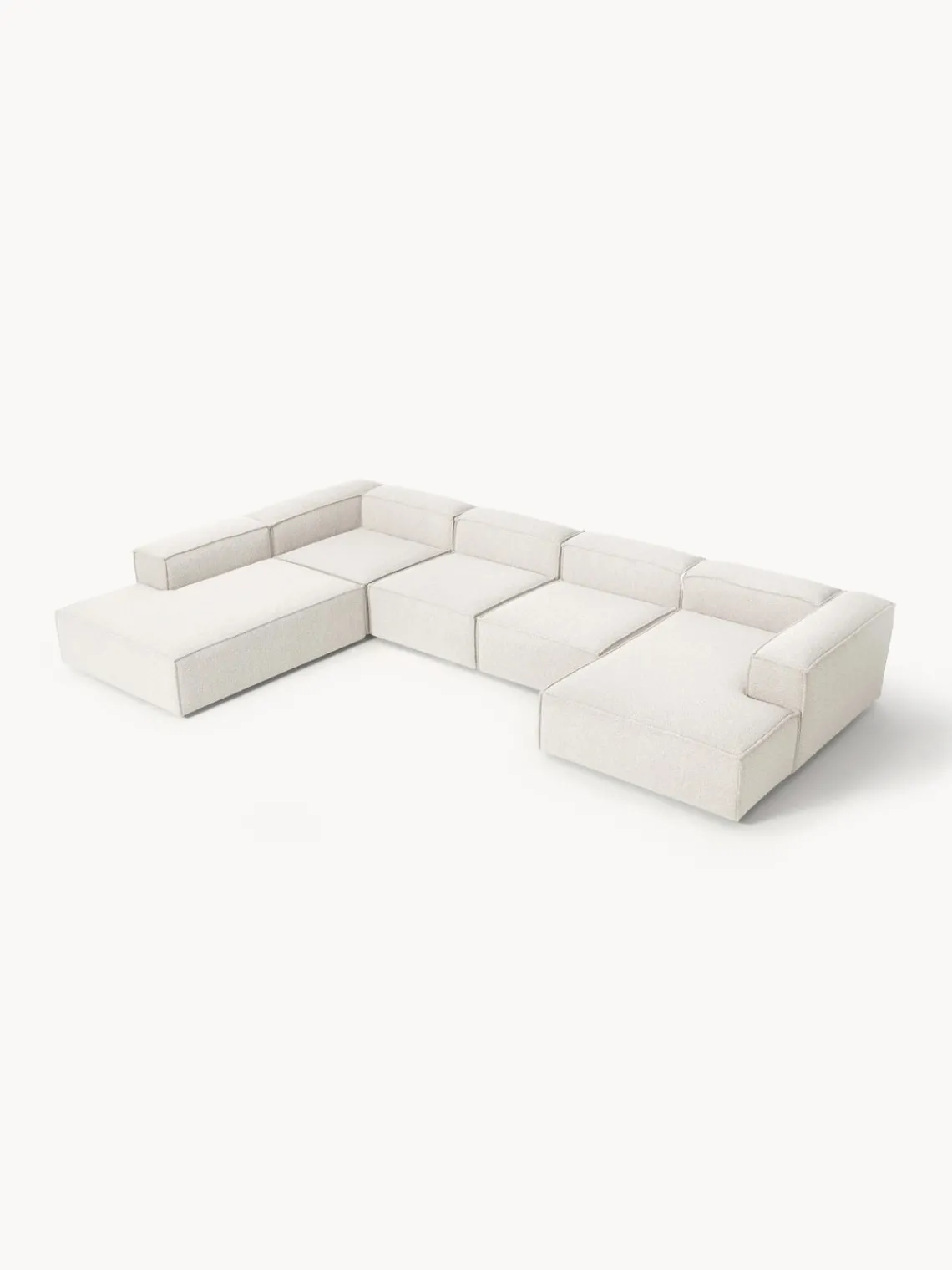 Westwing Collection Sofá rinconera longue modular en tejido bouclé Lennon^ Sofás 4 Plazas