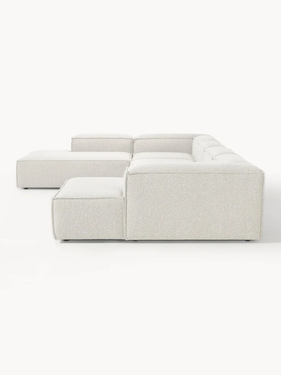 Westwing Collection Sofá rinconera longue modular en tejido bouclé Lennon^ Sofás 4 Plazas