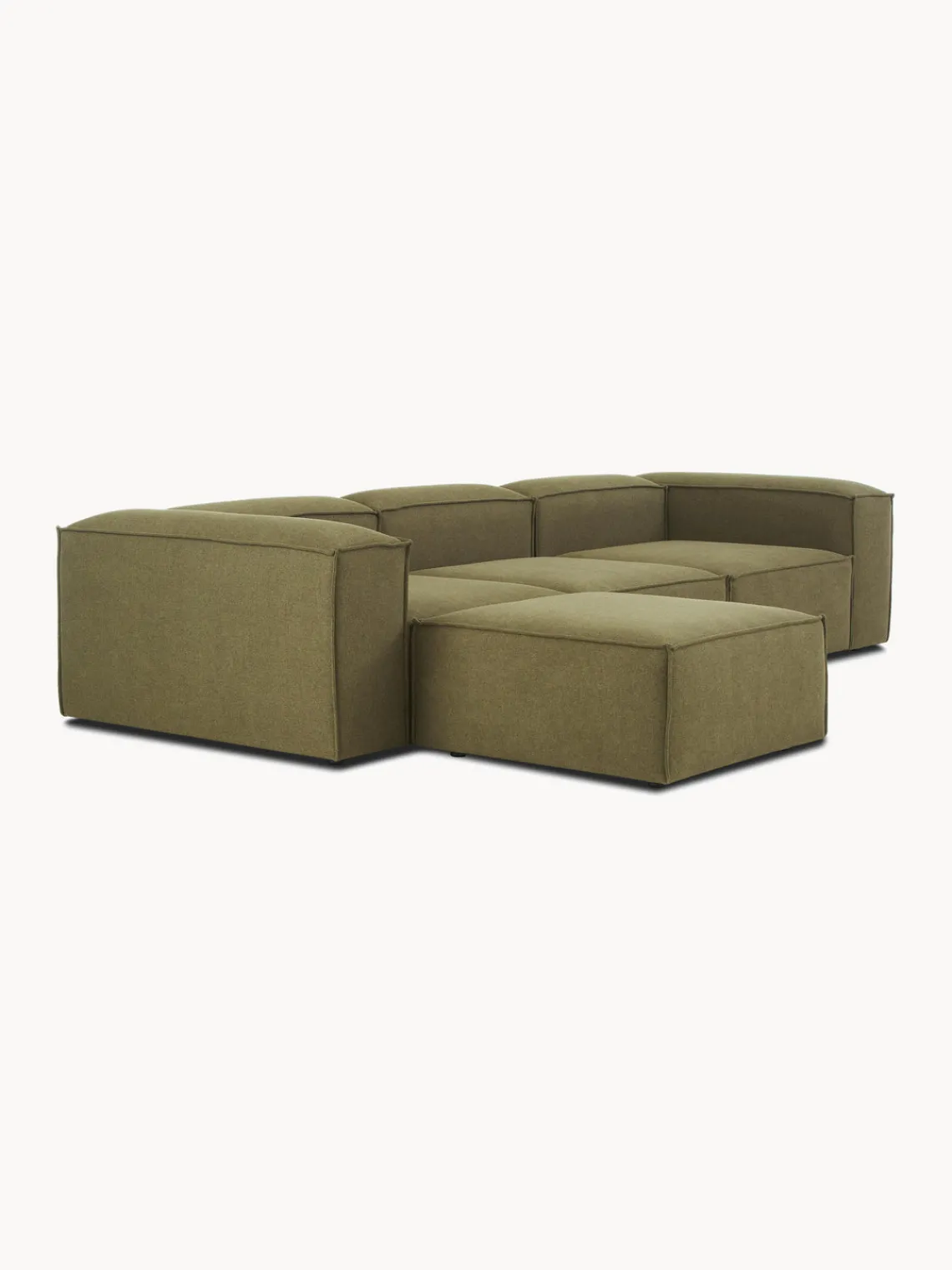 Westwing Collection Sofá rinconera modular con reposapiés izquierdo/derecho Lennon (4 plazas)