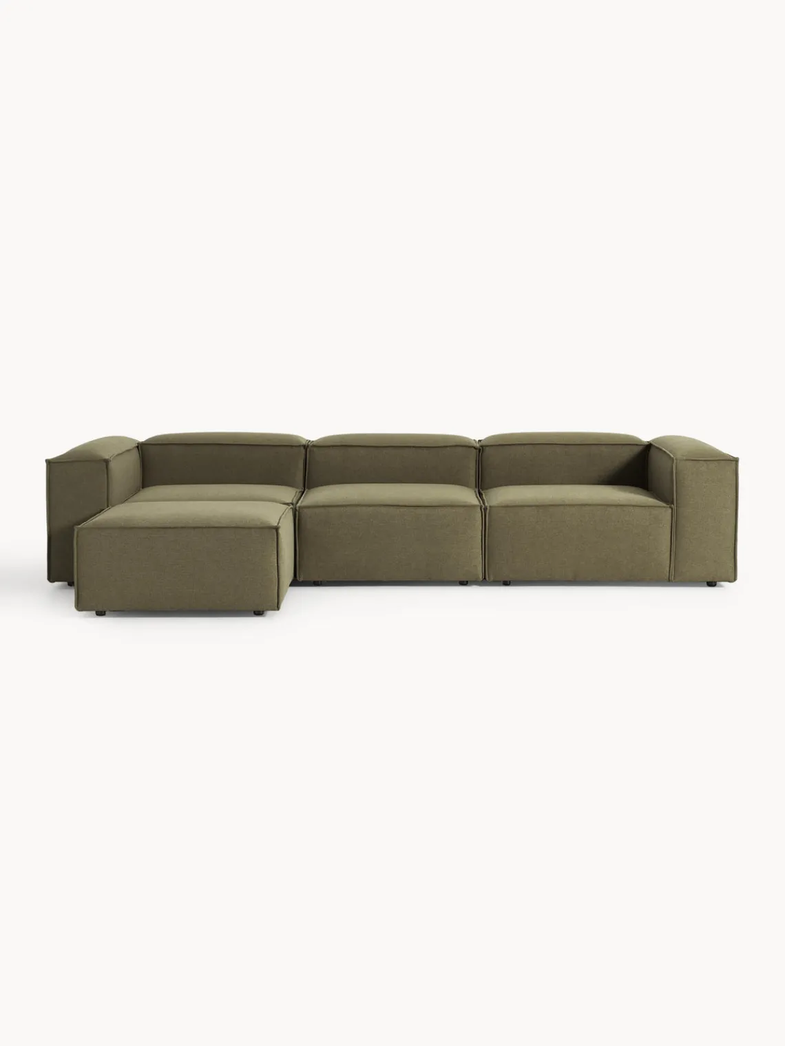 Westwing Collection Sofá rinconera modular con reposapiés izquierdo/derecho Lennon (4 plazas)