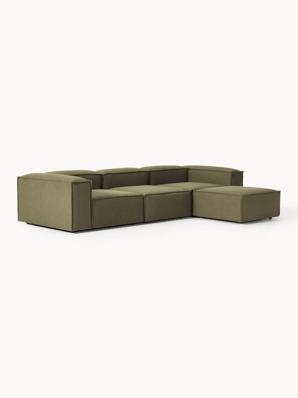 Westwing Collection Sofá rinconera modular con reposapiés izquierdo/derecho Lennon (4 plazas)