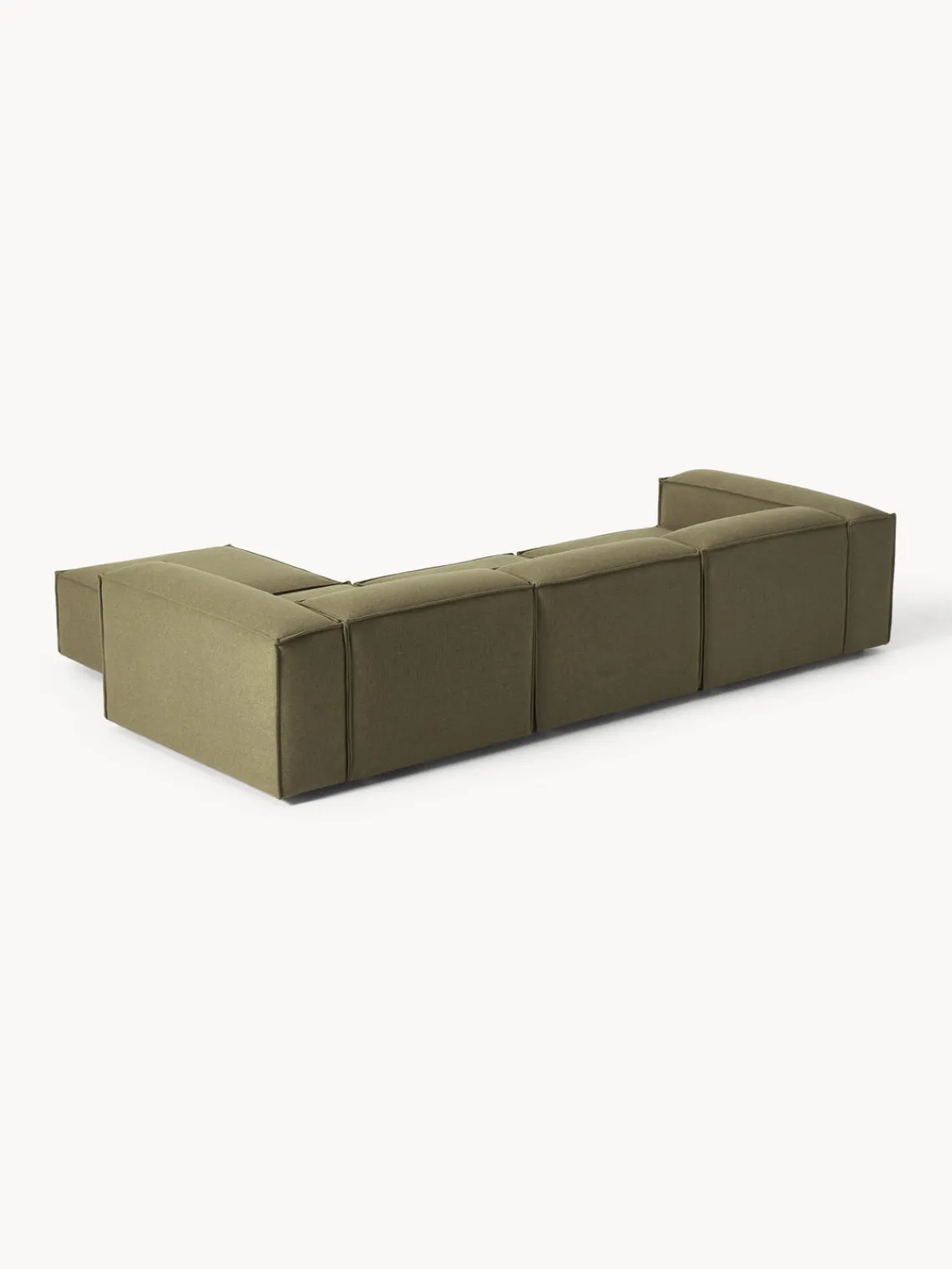 Westwing Collection Sofá rinconera modular con reposapiés izquierdo/derecho Lennon (4 plazas)