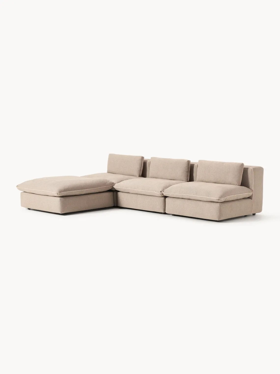 Westwing Collection Sofá rinconera modular con reposapiés izquierdo/derecho Felix