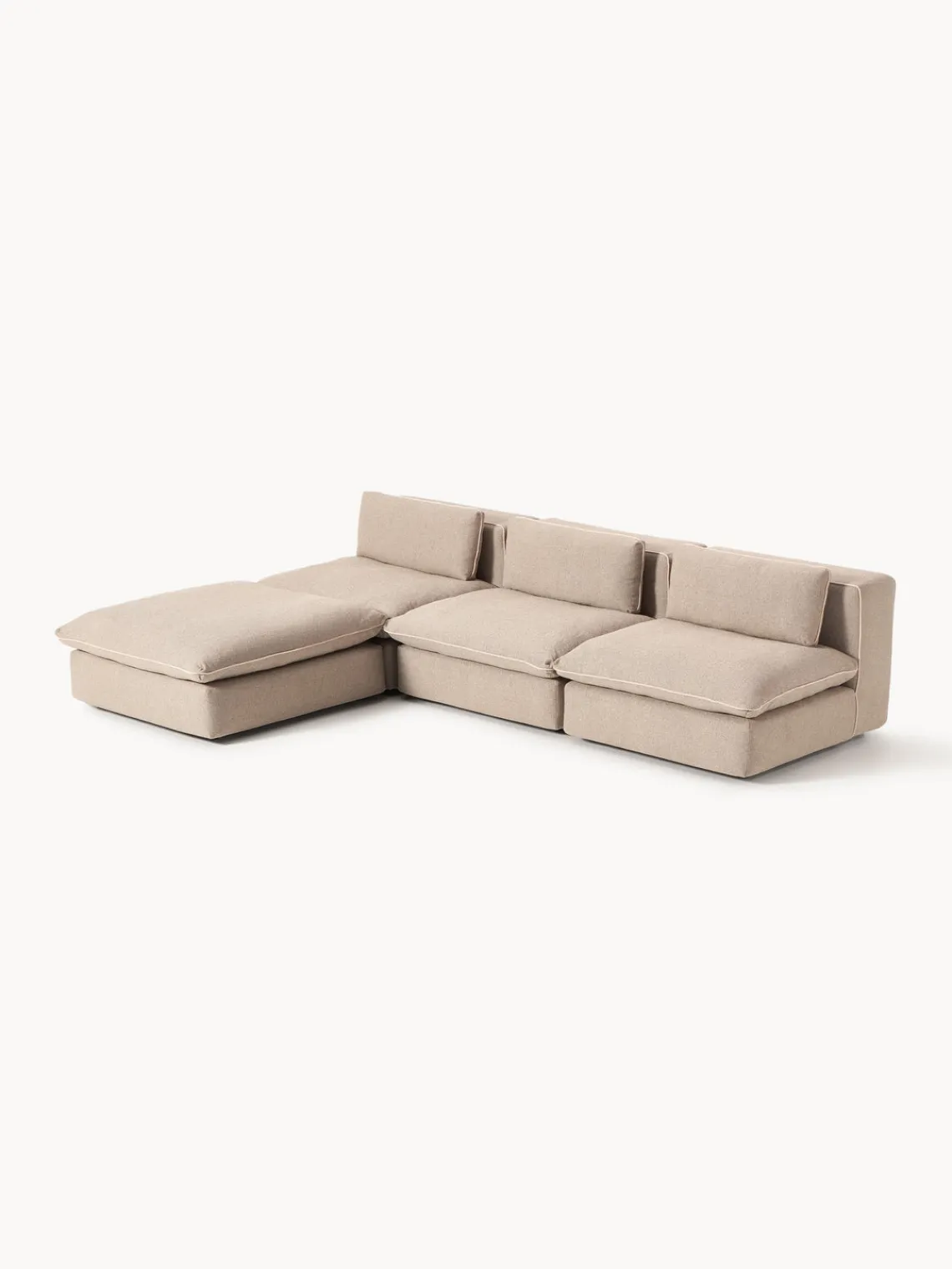 Westwing Collection Sofá rinconera modular con reposapiés izquierdo/derecho Felix