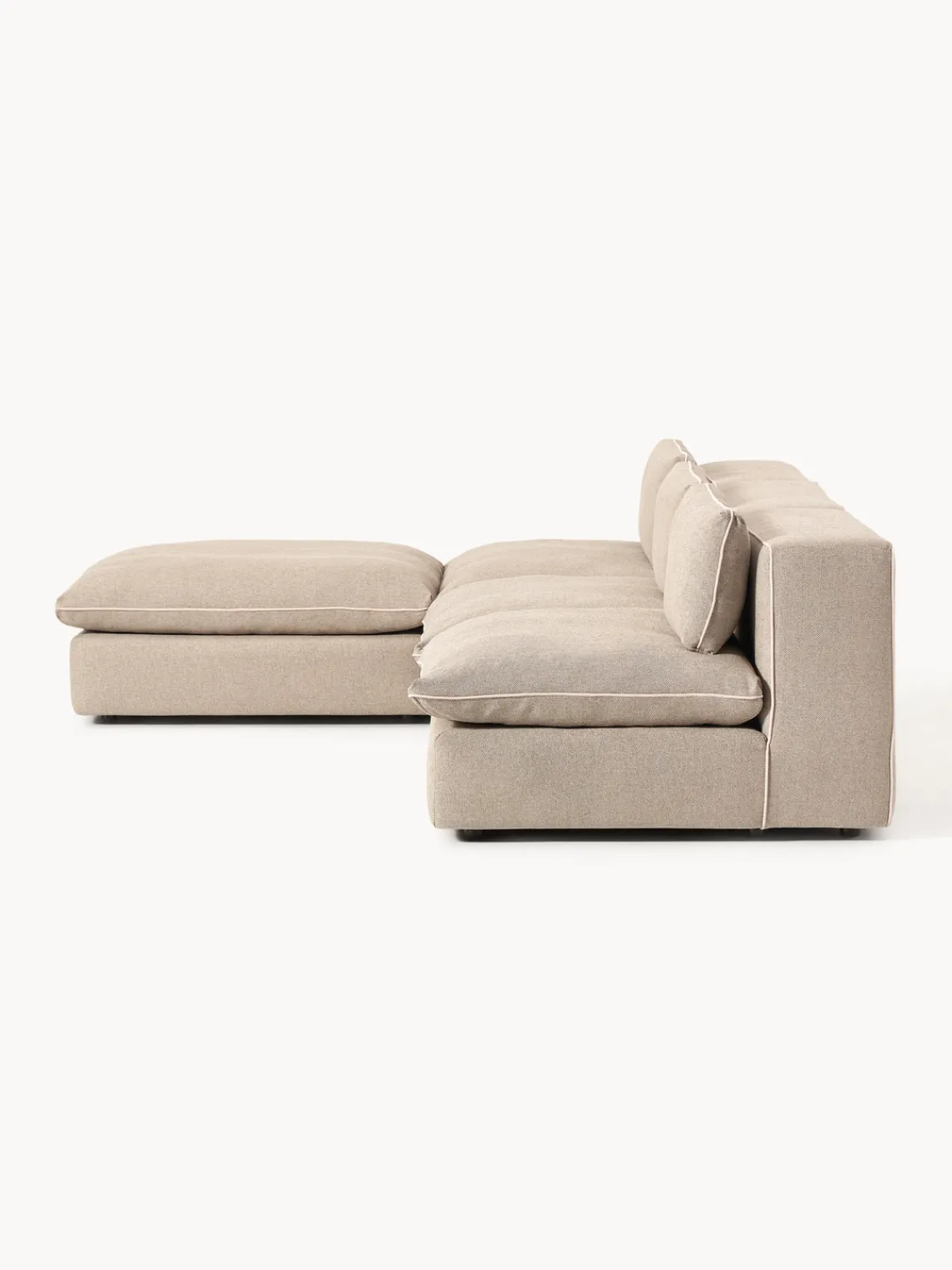 Westwing Collection Sofá rinconera modular con reposapiés izquierdo/derecho Felix