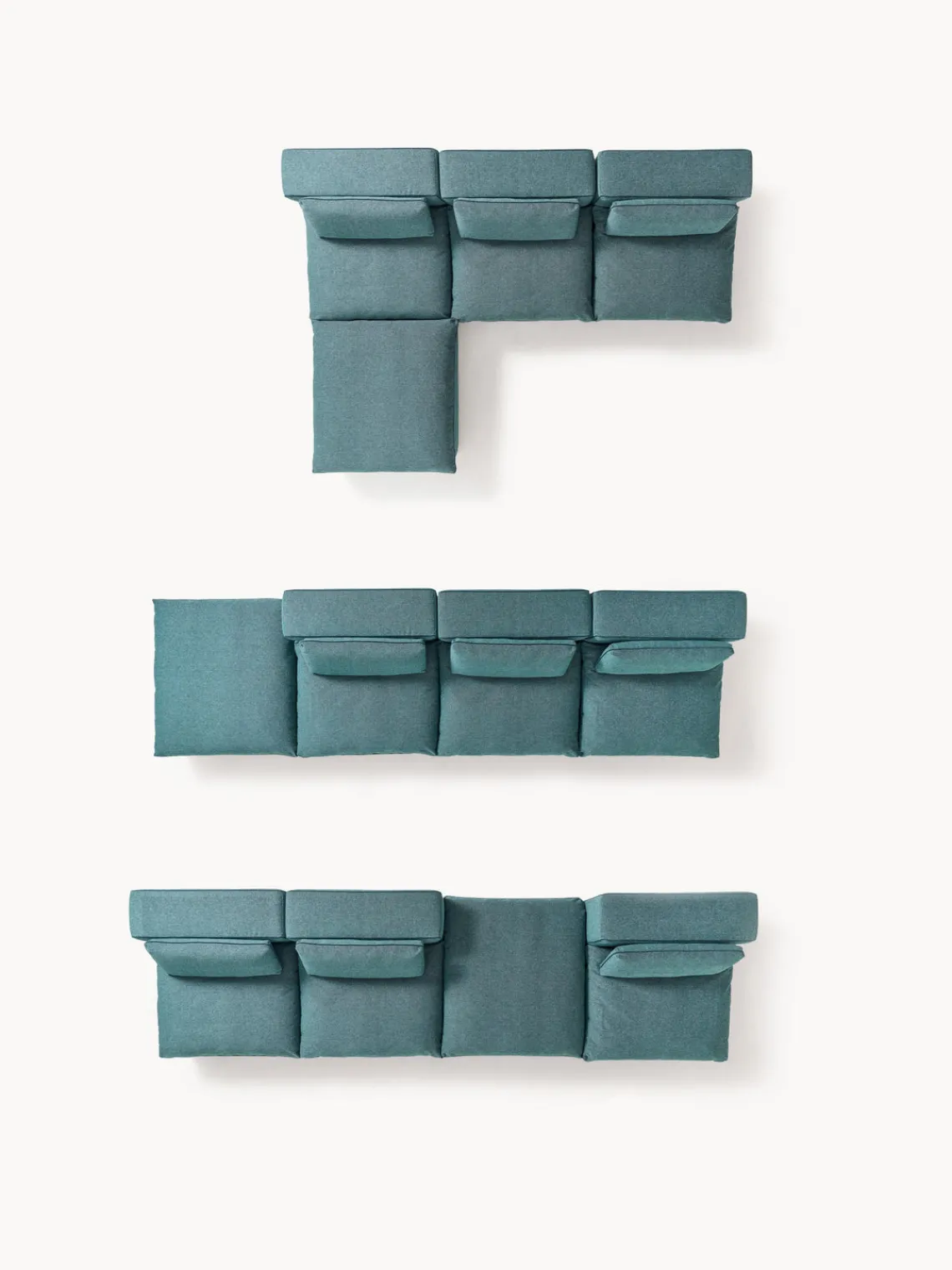 Westwing Collection Sofá rinconera modular con reposapiés izquierdo/derecho Felix