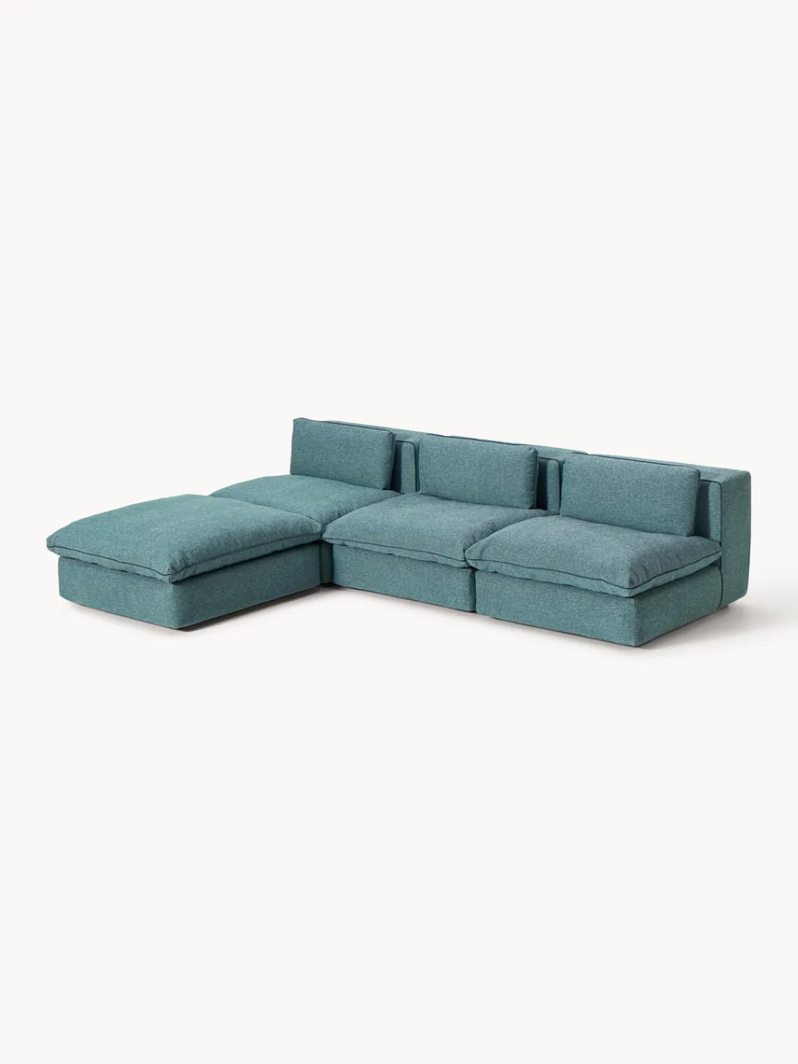 Westwing Collection Sofá rinconera modular con reposapiés izquierdo/derecho Felix