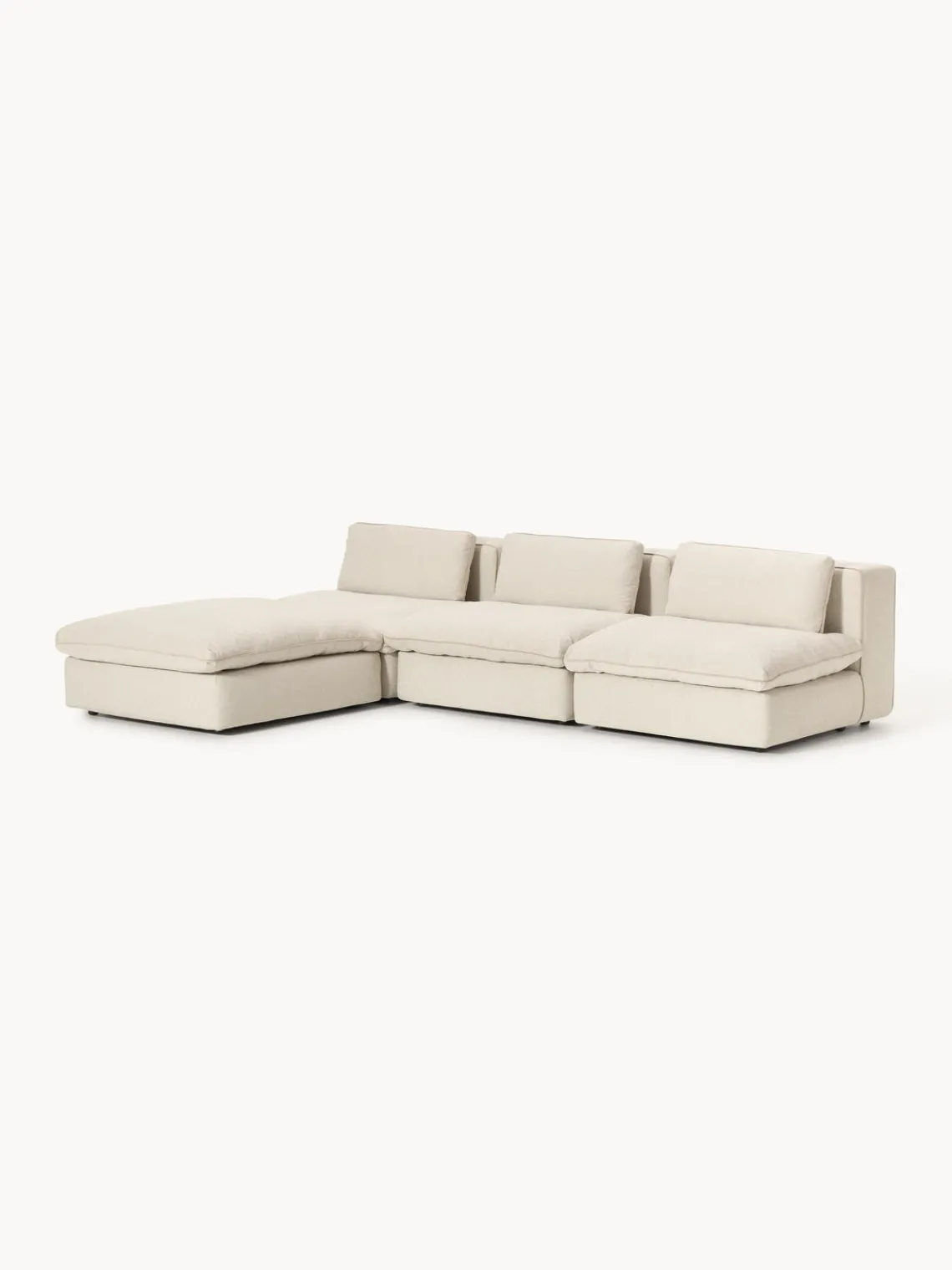 Westwing Collection Sofá rinconera modular con reposapiés izquierdo/derecho Felix