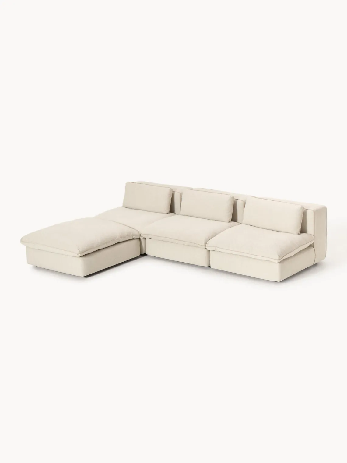 Westwing Collection Sofá rinconera modular con reposapiés izquierdo/derecho Felix